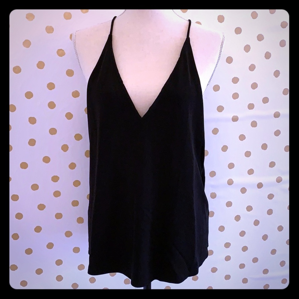Plunging spaghetti strap tank. Size Medium.